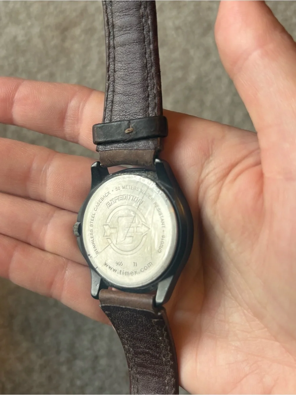 Vintage 1980's Timex Expedition Indiglo WE 50 Meter Mid-Size 32MM Mens Watch